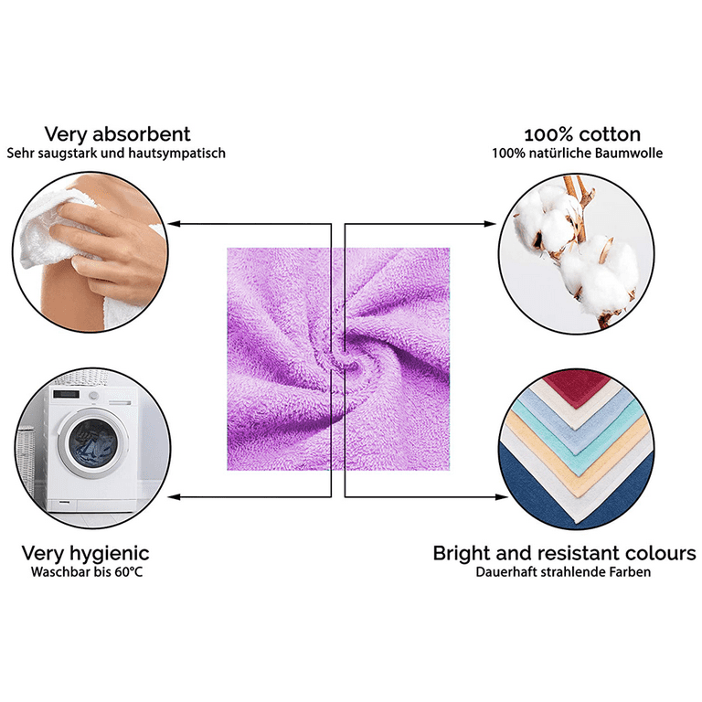 Microfiber Dish Towels - Soft, Super Absorbent and Lint Free Kitchen Purple