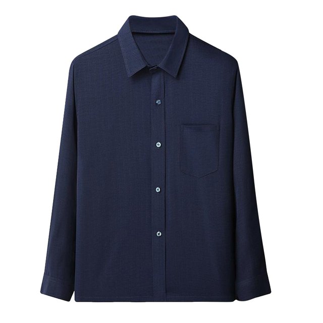 BOBOGOJP Men's Muscle Fit Dress Shirts Stretch Short Sleeve Basic Formal Shirts Solid Business Button Down Shirts,Blue L