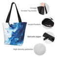 thumbnail image 5 of Uemuo Blue White Fluid Art Print Tote Bags for Women,Large Capacity Corduroy Bag,Reusable Grocery Shoulder Bag,Beach Tote with Zipper Closure, Daily Essentials, 5 of 7