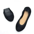 thumbnail image 2 of Deago Women's Foldable Ballet Flats Bowknot Round Toe Comfort Light Weight Slip-On Dress Shoes (Black), 2 of 10