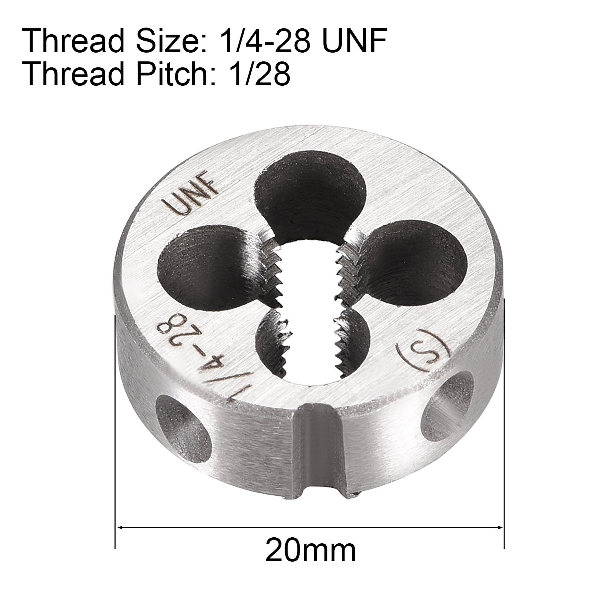 Outside Dia UNC Solid 13/16 Round Round Threading Die Thread Size 1/4-20 Pack of 10