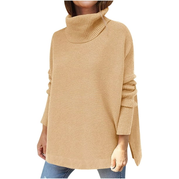 accu Baffle vervorming Crop Pullover Warm Damen Strickpullover Sexy Einfarbig Jumper Lange Ärmel  Grobstrickpulli Grobstrick Tops Strickpullover Women's Long Sleeve Tops  Womens Puff Casual Blouse Fall Solid Color - Walmart.com