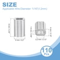 thumbnail image 2 of Uxcell 1/16"(1.2mm) Aluminum Crimping Loop Sleeve, Double Hole Cable Ferrule for Wire Rope, Silver 110Pcs, 2 of 7