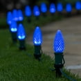 thumbnail image 2 of Wintergreen Lighting C9 Blue OptiCore Faceted LED Christmas Pathway Light Kit, 100 Lights, 12" Spacing, Green Wire, 100 ft, 2 of 8