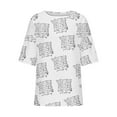 thumbnail image 4 of AKOEE Womens 3/4 Length Plus Size T Shirt Graphic Print Loose Crew Neck Tops Short Sleeve S-5X Casual Large Tees (3X-Large, White 01), 4 of 5