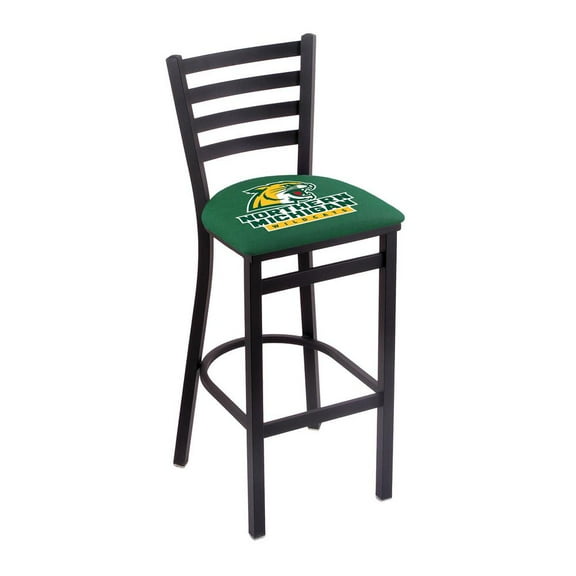 L004 - 25" Black Wrinkle Northern Michigan Stationary Counter Stool with Ladder Style Back by Holland Bar Stool Co.