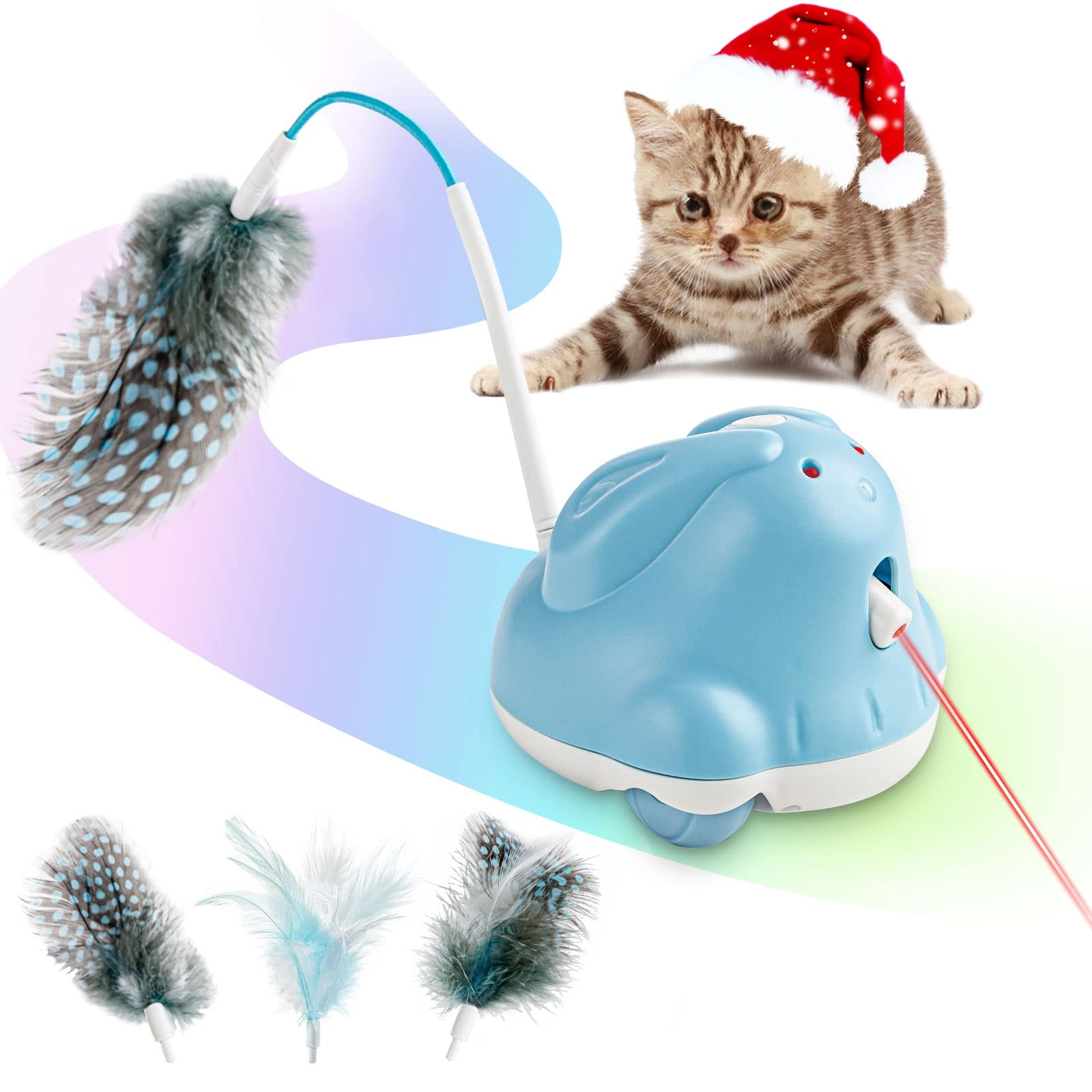 Automatic Cat Toys for Indoor Cats Replace Feather,Rechargeable Kitten