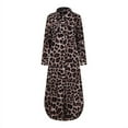 thumbnail image 3 of ZANZEA Women's Turn Down Collar Long Sleeve Leopard Print Shirt Dress, 3 of 11