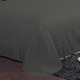 thumbnail image 2 of BedDecor 100% Egyptian Cotton 400TC 1Pcs Dark Grey King Size Flat Sheet Stripe Pattern, 2 of 4