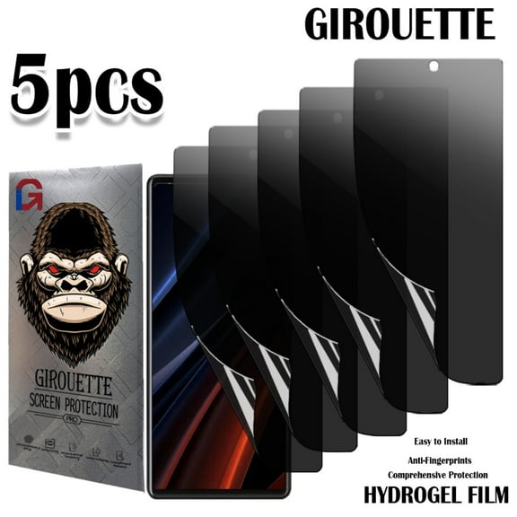 GIROUETTE [5 Packs]   Privacy Screen Protector For Google Pixel 6/Pixel 6A/Pixel 6Pro/Pixel 7/Pixel 7A/Pixel 7Pro ,Full Coverage, Anti-Spy Soft Hydrogel Film,Anti-Scratch
