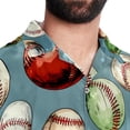 thumbnail image 5 of Baseball Men's Casual Hawaiian Shirt Printed Button Down Short Sleeve Summer Beach Shirts Unisex, 5 of 6