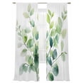 thumbnail image 2 of Green Leaf Sheer Curtains 96 Inches Long 2 Panels Watercolor Leaf Branch Summer Abstraction Light Filtering Semi Sheer Window Curtains Drapes for Bedroom Living Room 52"x96", 2 of 7
