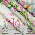 thumbnail image 3 of Happy Easter Round Tablecloth 60inch -Watercolor Spring Flower Tulips Plaid Polyester Table Covers, Washable Indoor Table Cloths Holiday Decor for Farmhouse Kitchen Backyard BBQ Party, 3 of 6