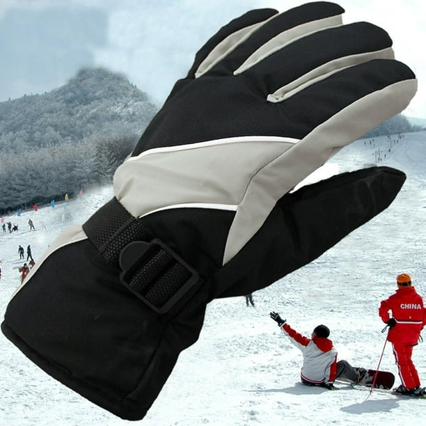 Agiferg Hommes Hiver Chaud -30°CGants de Ski de Snowboard Coupe-Vent Imperméables à l'Eau