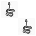 thumbnail image 3 of Qarigey Anillos de tamaño ajustable moda Animal gótico chapado amistad anillo accesorios aleación joyería suministro adornos negro Negro 2piezas Qarigey CBP283274, 3 of 6