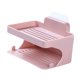 thumbnail image 4 of Jabonera de 2 niveles, soporte para jabón, estante para guardar jabón, jabonera montada para Rosa, 4 of 9