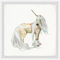 Marmont Hill Golden Unicorn Framed Wall Art, 32.00" x 1.50"
