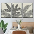 thumbnail image 3 of PixonSign Framed Canvas Print Wall Art Set Tropical Island Jungle Plant Sketches Nature Wilderness Illustrations Modern Art Minimalism Decorative for Living Room, Bedroom, Office - 16"x24"x3 Black, 3 of 5