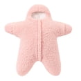 thumbnail image 2 of Baby Starfish Onesie, Thick Imitation Fleece Starfish Newborn Romper, Infant Footie Jumpsuit Winter Warm Outfits, 2 of 9