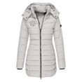 thumbnail image 2 of Azrian Clearance Women's Winter Coat Tops, Outwear Coat for Women's Fall And Winter Loose Medium Long Small Print Cotton Jacket Warm Down Cotton Jacket Long Sleeved Cotton Jacket, 2 of 3