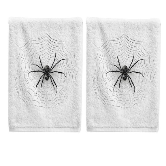 Ryvnso Spider on Web Hand Towels Set for Bathroom Cotton Face Towel Decorative 15.5x29.5 inch