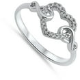 thumbnail image 4 of Heart Infinity Knot White CZ Promise Ring .925 Sterling Silver Band Jewelry Female Size 9, 4 of 4