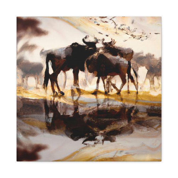 Wildebeest in Baroque. - Canvas