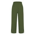 thumbnail image 6 of Green Womens Sweatpants Women Solid Straight Solid Elastic Pants Long Linen Women Waist Cotton Casual Slit Trouser Legs Pants Casual Pants Women, 6 of 6