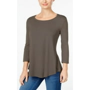 JM Women's Collection Scoop-Neck Top Brown Size Small