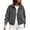 Gray, variant on Women Cropped Denim Bomber Jacket, Zip Up Stand Collar Long Sleeve Loose Fit Jean Jacket with Pockets, Casual Streetwear Outerwear