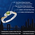 thumbnail image 2 of Gem Stone King 925 Sterling Silver and 10K Yellow Gold Green Peridot and White Lab Grown Diamond 3 Stone Engagement Ring for Women (0.53 Cttw, Gemstone August Birthstone, Size 8), 2 of 6