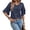 Navy, variant on T-Shirts for Women Solid Color V-Neck with Double Layer Flared Elbow-Length Sleeve Top Womens Tops Navy M