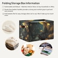thumbnail image 6 of WOBOGO Mushroom Lass Square Storage Basket with Waterproof Canvas and PE Lining Durable PU Leather Handles 14.2×10.2×8.3in, 6 of 9