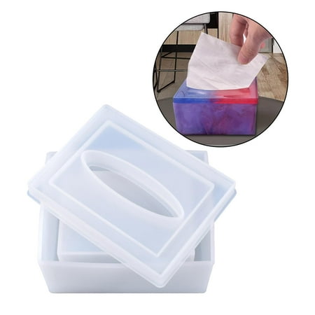 1 Set Tissue Storage Box Organizer Epoxy Silicone Container Casting crafts Making Tools, Box for Storage Tools, Screws with Hole