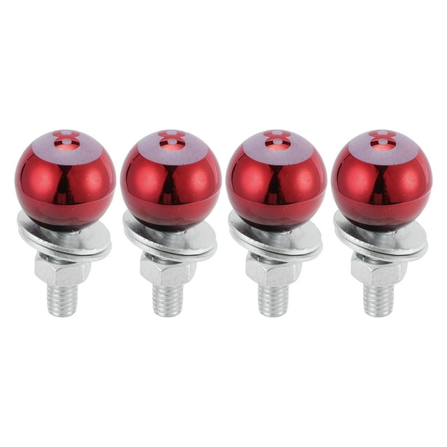 Tornillos de Placa de Licencia Universales para Motocicleta M6 de Unique Bargains, Cubierta de 40 mm, Kit de Tornillos de Placa de Licencia Antirrobo, Marco de Tornillo de Aluminio Rojo, 4 Piezas