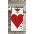 thumbnail image 3 of Ambesonne I Love You Quilted Bedspread Set 2 Pcs, Love Bouquet Heart, Twin Size, Red White, 3 of 3
