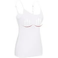 thumbnail image 3 of Women Tank Tops With Built In Bra Adjustable Spaghetti Strap Sleeveless Padded Camisole Tops Basic Undershirts, 3 of 7