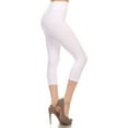 thumbnail image 3 of Women Capri Strechy Leggings Tights Slimming Seamless Pants, White, Plus Size, 3 of 4