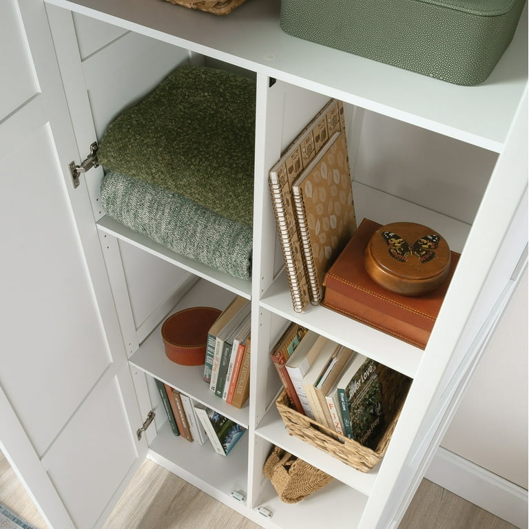 Sauder Storage Cabinet, White Finish, Adjustable Shelves, Bathroom