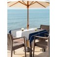 thumbnail image 4 of Square Outdoor Tablecloth with Umbrella Hole Navy Blue Grey Stripe Outside Table Cloth Waterproof Patio Table Cover Modern Art Horizontal Striped Zipper Tablecloths for Picnic Camping 60x60 Inch, 4 of 8