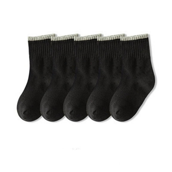 Boys & Girls Crew Socks 5 Pack 1-8 Years Toddlers Kids Children Multipack Cotton Moisture-Wicking School Athletic Workout Ankle Sock