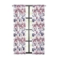 thumbnail image 2 of Kate Aurora Chic Living Semi Sheer Poppy Floral Rod Pocket Window Curtain - 84 in. Long, Blush, 2 of 3