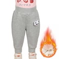 thumbnail image 2 of Gpaecead 1-4T Boys And Girls Fleece Lined Pants Fall And Winter Thick Warm Pants Casual Outer Pants Gray, 2 of 9