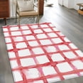 thumbnail image 2 of Area Rugs 2.7'x5', Red Buffalo Plaid Carpet for Living Room Bedroom Dining Room, Farmhouse Check Stripes Retro Geometric Throw Kitchen Rugs Non Slip Washable Rectangle Indoor Outdoor Rugs, 2 of 8