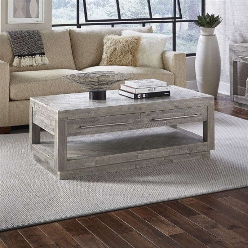 Modus Furniture Alexandra Solid Wood Rectangular Coffee Table, Rustic