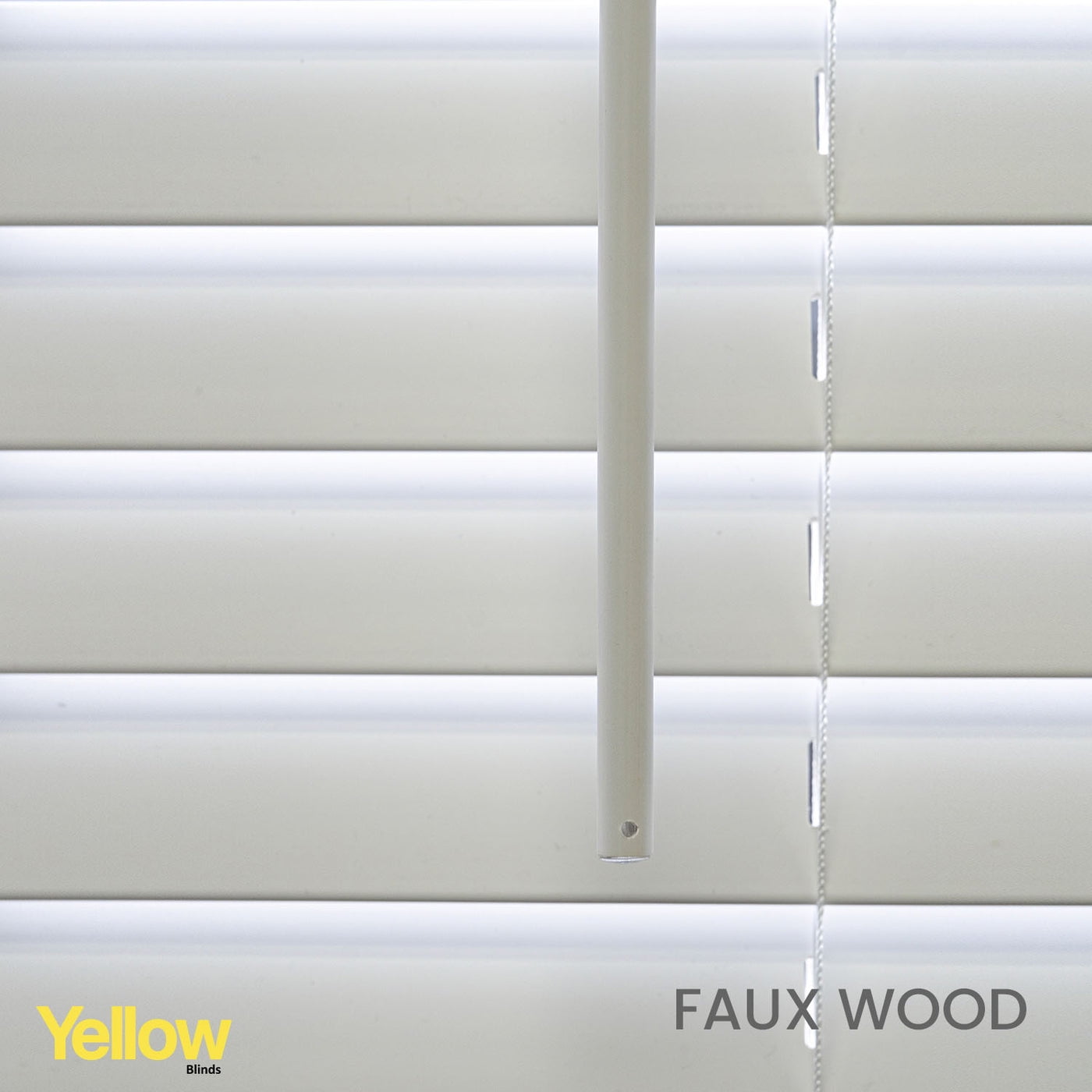 Yellow Blinds White Cordless 2” Faux Wood Blinds for Windows with Valance, 30.5"W X 48"H, Room Darkening & Light Filtering, Easy Install, Moisture-Resistant Window Treatment