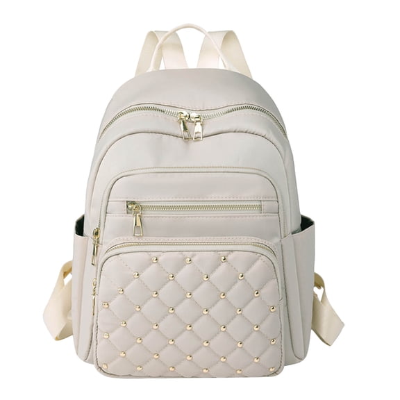 Quilted Studded Mini Backpack Purse for Women, Lightweight Oxford Small Backpack Handbag with Multi Pockets, Fashion Casual Daypack Shoulder Bag for Shopping Travel Daily Use