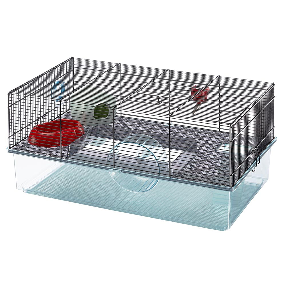 Furplast, Favola Hamster Cage Includes Water Bottle, Exercise Wheel, Food Dish & Hamster Hide-Out Large Hamster Cage Measures 23.6L x 14.4W x 11.8H-Inches