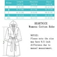 thumbnail image 7 of HEARTNICE Hooded Robe for Women, Soft Kimono Spa Knit Long Bathrobe Lightweight Blended Cotton Loungewear with 3/4 Sleeve, (Grey Mel. Hooded,L), 7 of 7