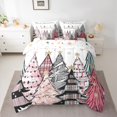 thumbnail image 2 of Castle Fairy Christmas Xmas Tree Bedding Comforter Set 7-Piece for Female Men,Geometric Plaid King Bedding Sets,Happy New Year Ultra Soft Bed Sheets,Lightweight Room Decor,Reversible, 2 of 8